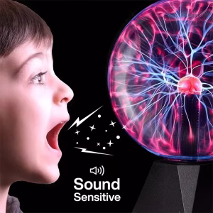 8 Inch Sound Control Magic Plasma Ball Lamp LED Night Light Atmosphere Touch Glass
