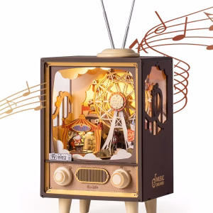 DIY - Sunset Carnival Music Boxes Robotime Rolife   with Lights Ferris Wheel Home Decoration Z53