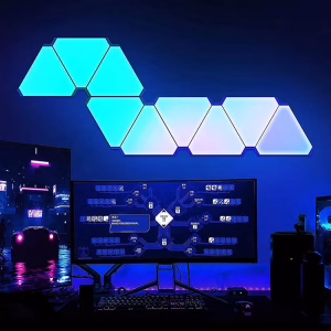 LED Triangular Quantum Lamp RGB Wall 1 to 16 Pcs .WiFi, Bluetooth control