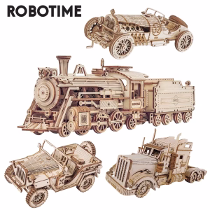 DIY- Movable Steam Train,Car,Jeep Assembly Toy Gift for Children Adult Z51