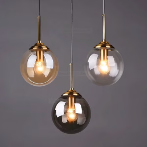 Nordic Modern Gray Glass Ball Island Pendant Lights Vintage